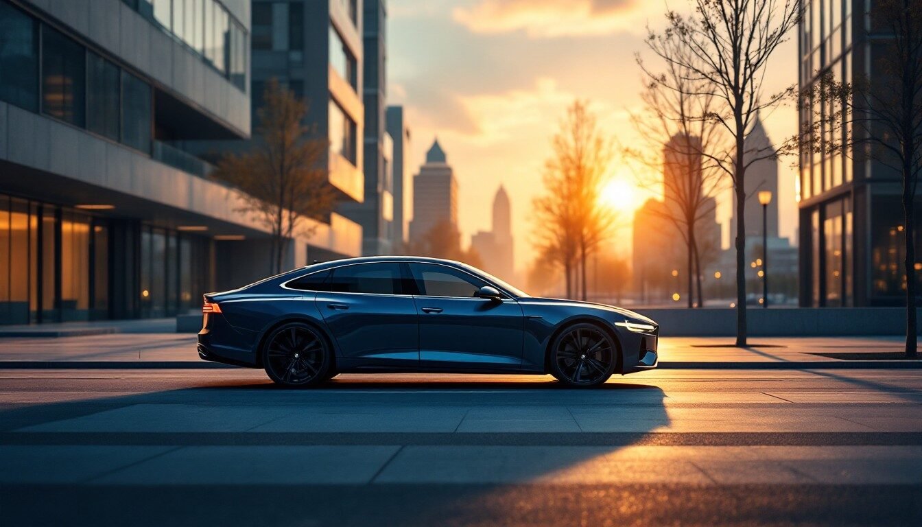 Premium car at dusk